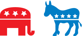Republican and Democrat logos